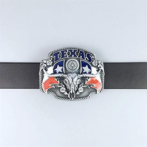 Texas Longhorn Western Belt Buckle for Men - Vintage Bull Head Zinc Alloy