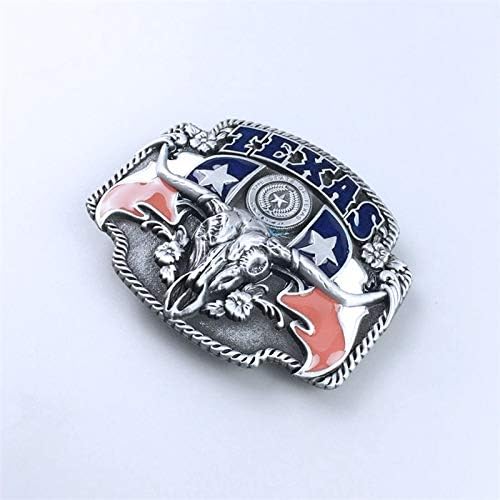 Texas Longhorn Western Belt Buckle for Men - Vintage Bull Head Zinc Alloy