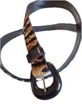 Tiger Print Hair-On Hide Belt - Vintage 90s Style