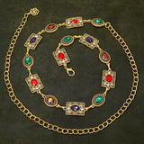 Glass Diamond Concho Waist Chain - Sparkly Western Belt