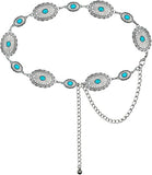 Turquoise Concho Western Belt - Boho Cowgirl Waist Belt