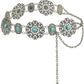 Turquoise Filigree Concho Waist Chain - Boho Western Belt