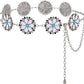 Turquoise Gem Concho Chain Belt - Rhinestone Boho Style