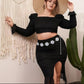 Turquoise Gem Concho Chain Belt - Rhinestone Boho Style