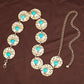 Turquoise Stone Punk Concho Belt - Retro Gold Waist Chain