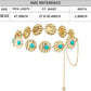 Turquoise Stone Punk Concho Belt - Retro Gold Waist Chain