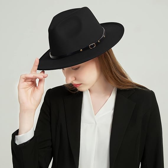 Two-Tone Wide Brim Fedora - Classic Panama Style Hat
