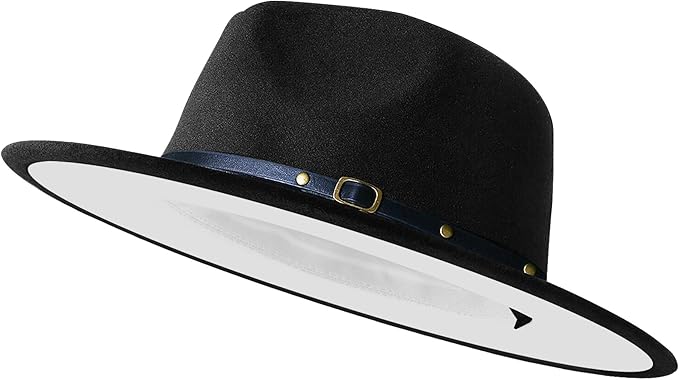 Two-Tone Wide Brim Fedora - Classic Panama Style Hat