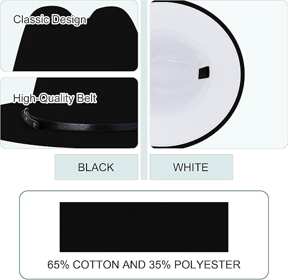 Two-Tone Wide Brim Fedora - Classic Panama Style Hat