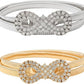 Rhinestone Infinity Buckle Belt Set - Silver & Gold, 2-Piece