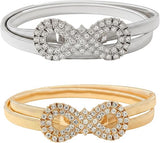 Rhinestone Infinity Buckle Belt Set - Silver & Gold, 2-Piece