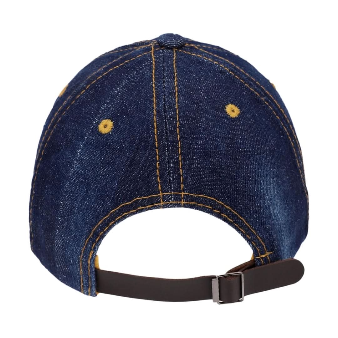 Unisex Denim Baseball Cap with Rhinestone Cross – Stylish Adjustable Sparkle