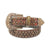 Unisex Gold Rhinestone Starburst Crystal Stud Belt - Brown Glitter Strap