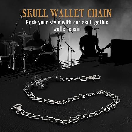 Unisex Punk Cross Skull Chain Wallet