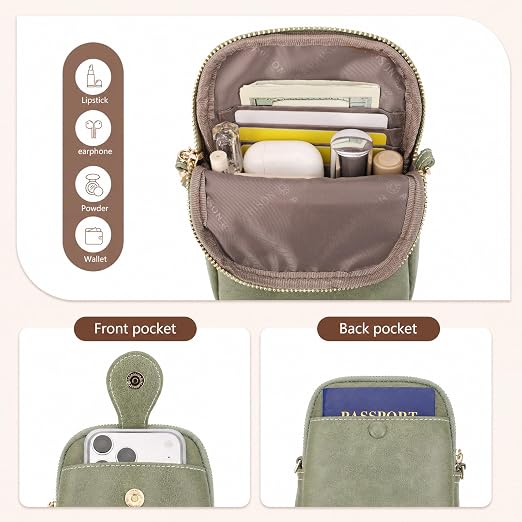 Vegan Leather Crossbody Phone Purse with Tassels