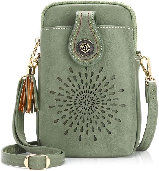 Vegan Leather Crossbody Phone Purse with Tassels