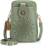 Vegan Leather Crossbody Phone Purse with Tassels