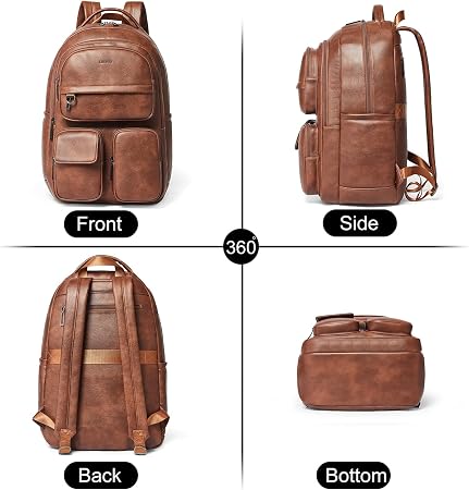 Vegan Leather Laptop Backpack for Women - Large Capacity