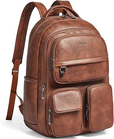 Vegan Leather Laptop Backpack for Women - Large Capacity