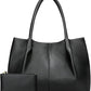 Vegan Leather Tote Bag - Large Capacity Travel Purse