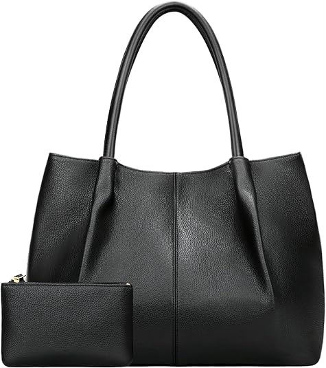 Vegan Leather Tote Bag - Large Capacity Travel Purse