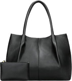 Vegan Leather Tote Bag - Large Capacity Travel Purse