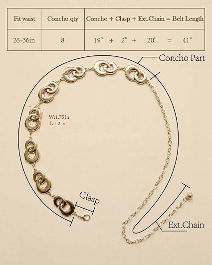 Vintage 70s Western Chain Belt - Southwestern Inspired
