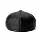 Vintage Black Leather Cabbie Cap with Ear Flaps