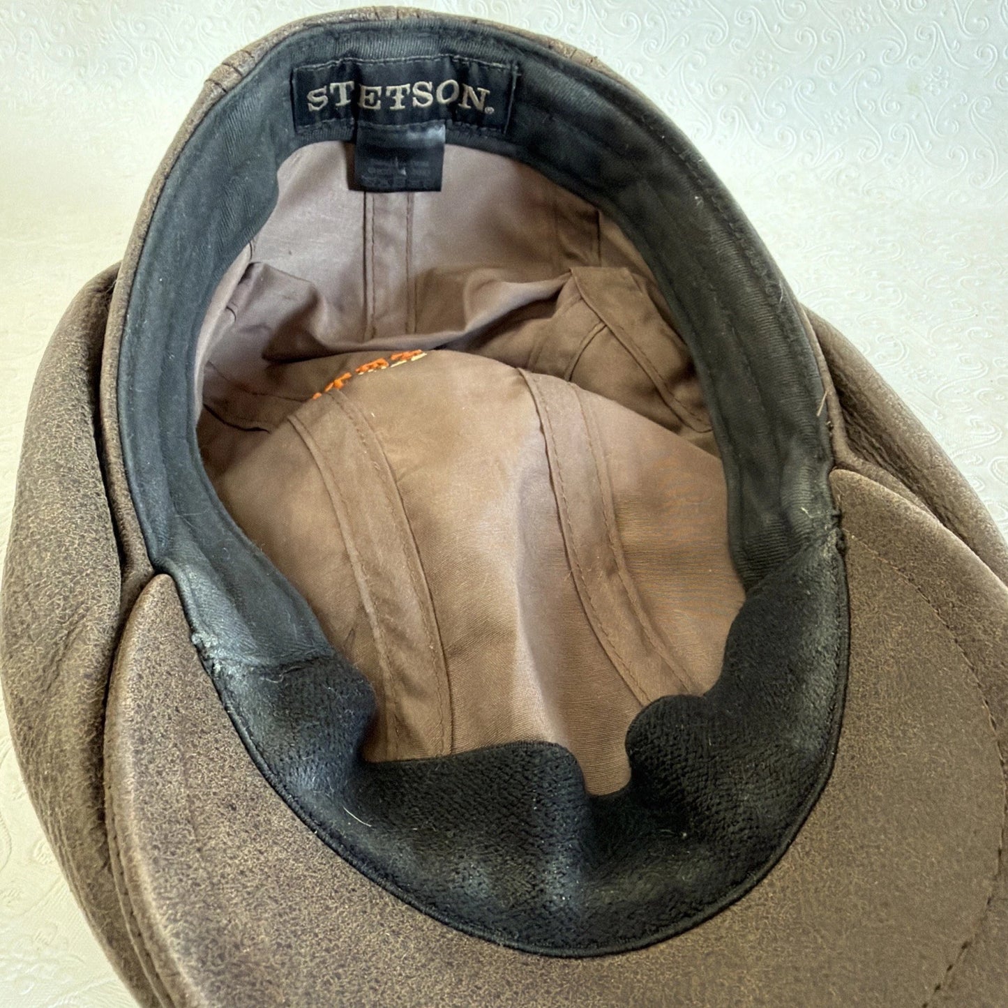 Vintage Brown Leather Ivy Flat Cap - Newsboy Driving Style