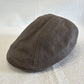 Vintage Brown Leather Ivy Flat Cap - Newsboy Driving Style