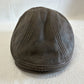Vintage Brown Leather Ivy Flat Cap - Newsboy Driving Style