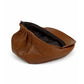 Vintage Cognac Brown Leather Newsboy Cap with Ear Flaps