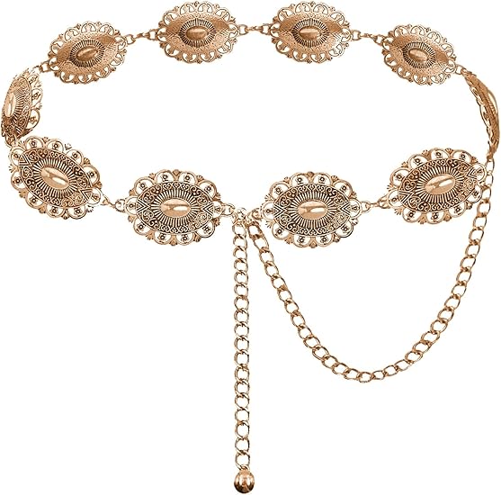 Vintage Floral Concho Western Belt - Statement Waist Belt