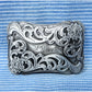Vintage Filigree Floral Scroll Buckle - Darkened Accents