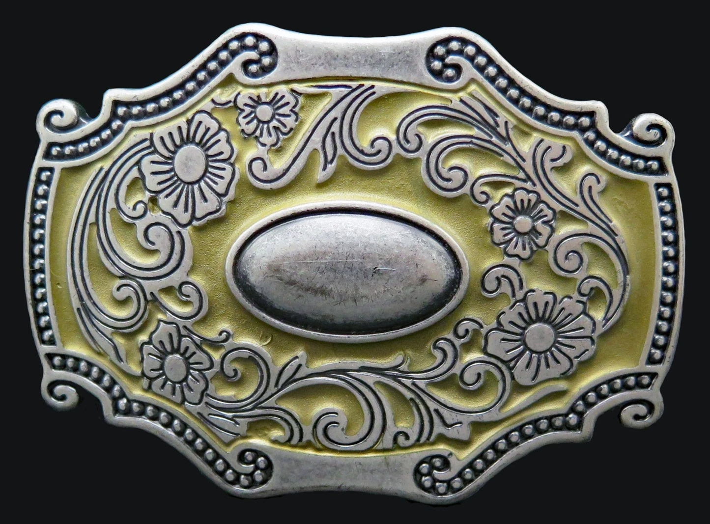 Vintage Filigree Western Belt Buckle - Cowboy Cowgirl Style