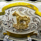 Vintage Horse Filigree Western Buckle - Plated Metal