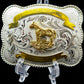 Vintage Horse Filigree Western Buckle - Plated Metal