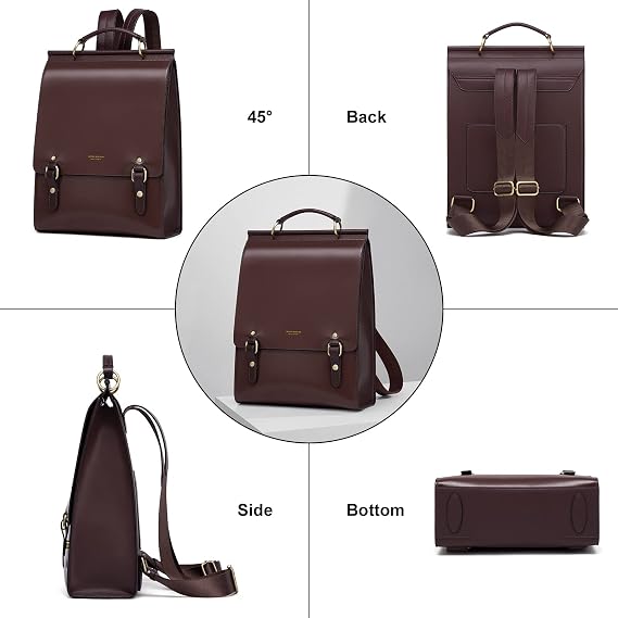 Leather Backpack Purse for Women - Vintage Style