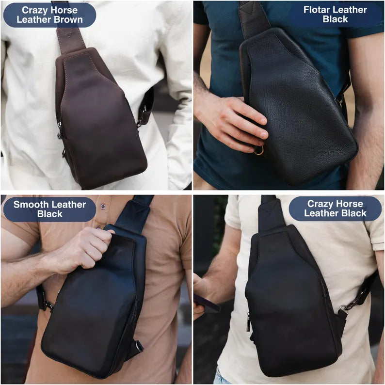 Men's Handmade Leather Sling Bag – Vintage Cowhide