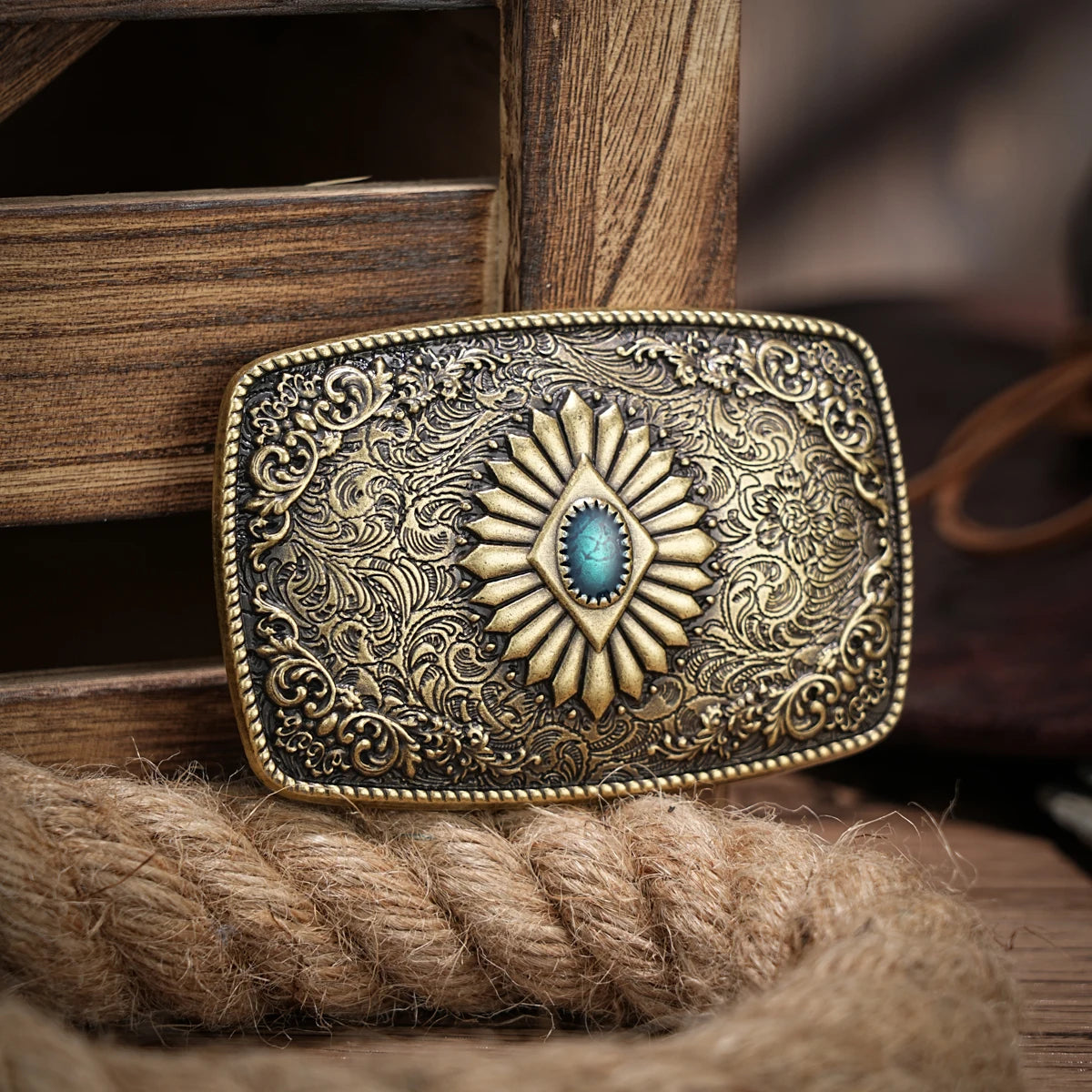Western Cowboy Belt Buckle - Vintage Indian Elements for 1.5" Belts | Men & Women