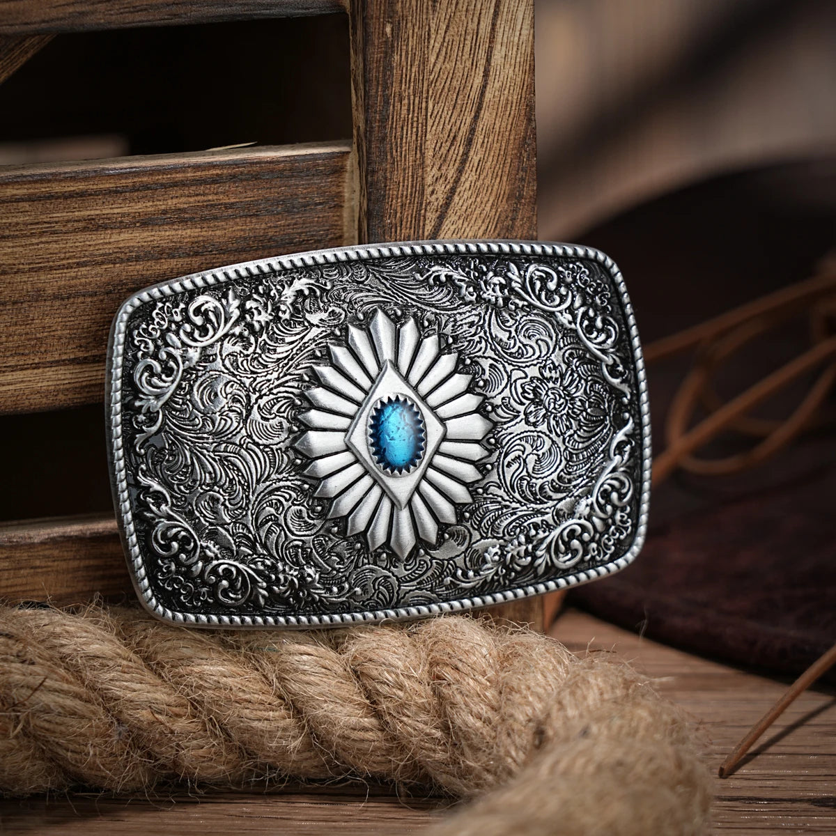 Western Cowboy Belt Buckle - Vintage Indian Elements for 1.5" Belts | Men & Women