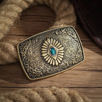 Western Cowboy Belt Buckle - Vintage Indian Elements for 1.5" Belts | Men & Women