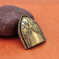 Western Floral Carved Belt Buckle Set - Antique Brass, 35mm Strap Fit