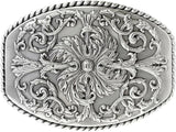 Western Floral Ornate Replacement Buckle - Antique Silver