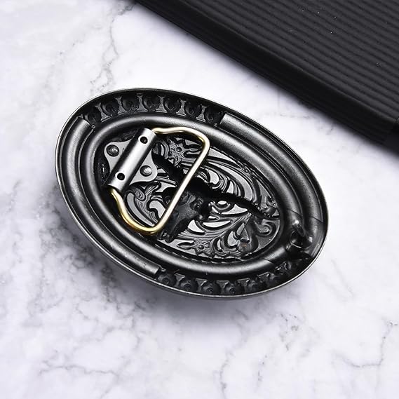 Western Longhorn Bull Skull Belt Buckle | Vintage Rodeo Style for Men & Women