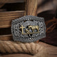 Western Silver Skull Belt Buckle for Men & Women - Vintage Cowboy Rodeo