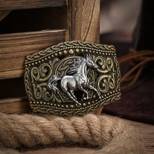 Western Silver Skull Belt Buckle for Men & Women - Vintage Cowboy Rodeo
