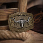 Western Silver Skull Belt Buckle for Men & Women - Vintage Cowboy Rodeo