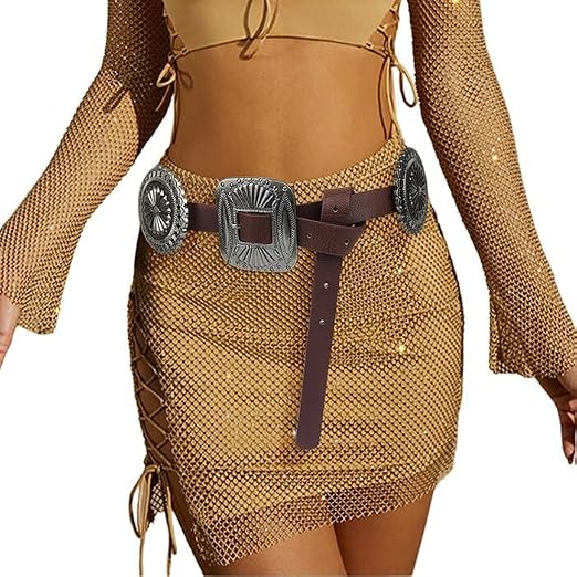 Wide Disc Concho Western Belt - Turquoise Cowgirl Style