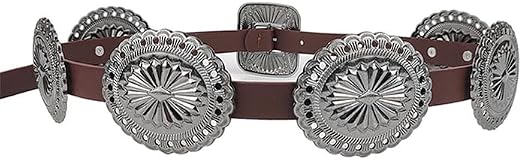 Wide Disc Concho Western Belt - Turquoise Cowgirl Style